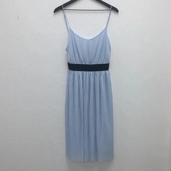 Zara Trafaluc Blue Pleated Midi Dress size Medium - Picture 2 of 7
